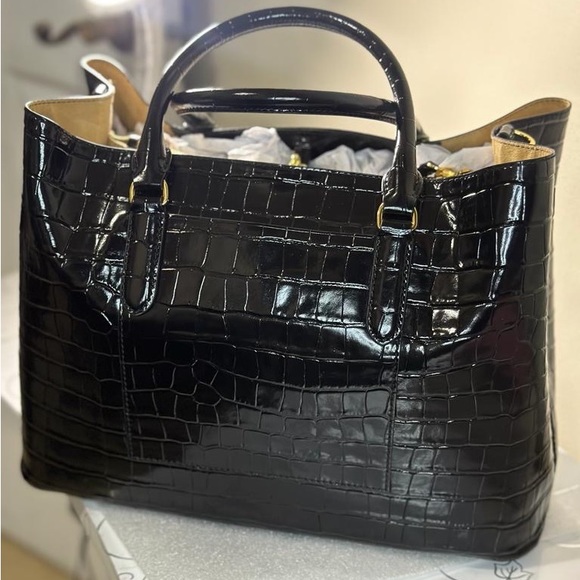 Lauren, Ralph Lauren Embossed Leather Large Marcy Satchel bag - Picture 4 of 6